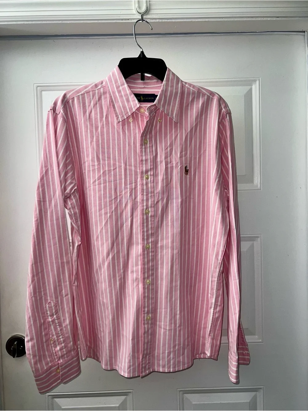 Polo by Ralph Lauren Pink and White Striped Dress Shirt
